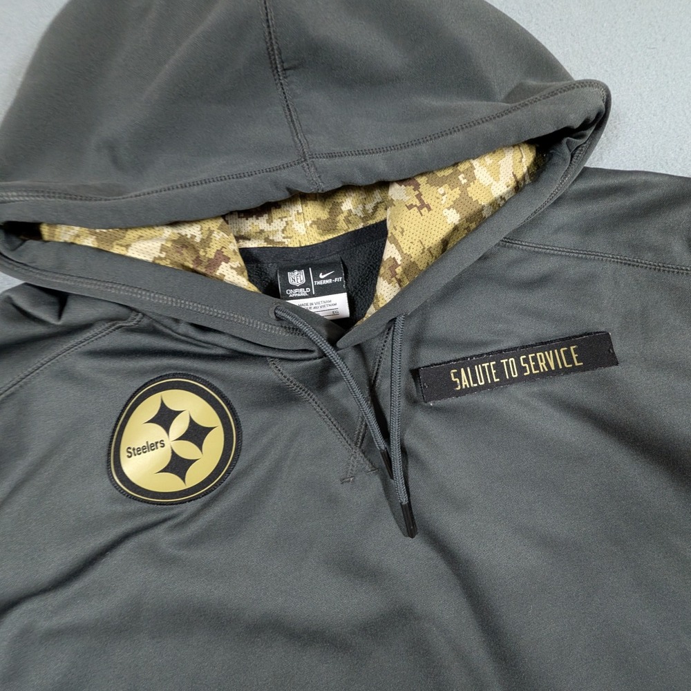 Nike Pittsburgh Steelers Hoodie Mens XL Salute to Service Therma-FIT 805406-060